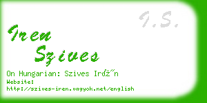 iren szives business card